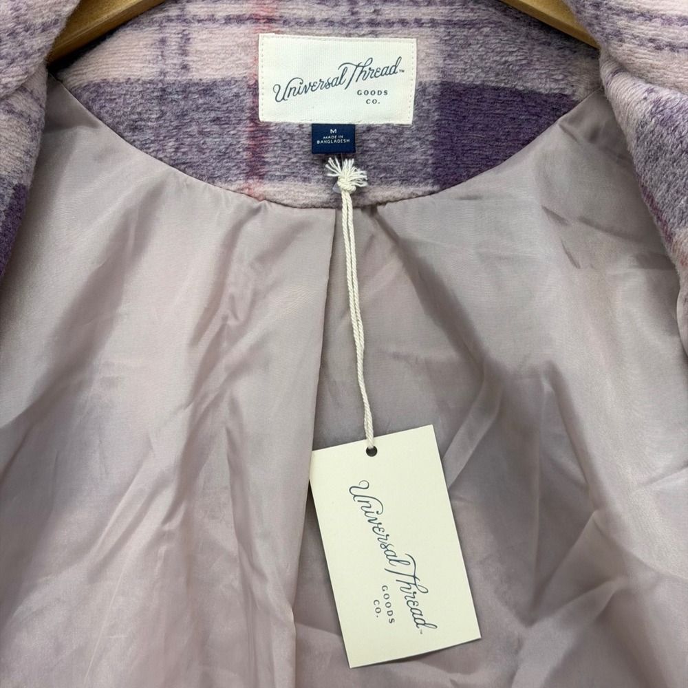 Universal Thread Purple Plaid Shacket Womens M Button Front Shirt Jacket NWT New - Picture 10 of 16